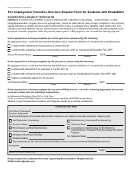 Form RSA-1305AFORFF Pre-employment Transition Services Request Form for Students With Disabilities - Arizona, Page 2