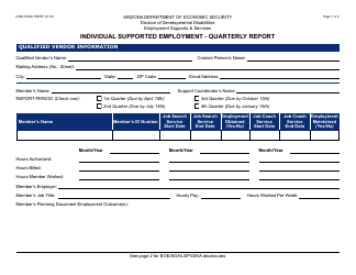 Document preview: Form DDD-1403A FORF Quarterly Report - Individual Supported Employment - Arizona