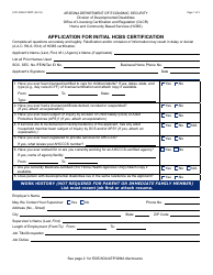 Document preview: Form LCR-1025A FORFF Application for Initial Hcbs Certification - Arizona