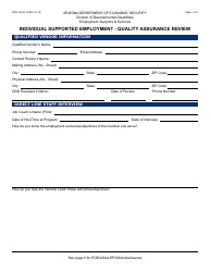 Form DDD-1403C FORFF Quality Assurance Review - Individual Supported Employment - Arizona
