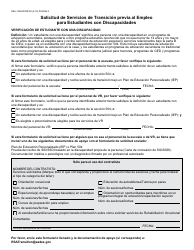 Formulario RSA-1305AFORFFS Solicitud De Servicios De Transicion Previa Al Empleo Para Estudiantes Con Discapacidades - Arizona (Spanish), Page 2