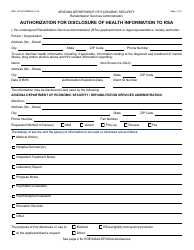 Document preview: Form RSA-1312A FORENG Authorization for Disclosure of Health Information to Rsa - Arizona