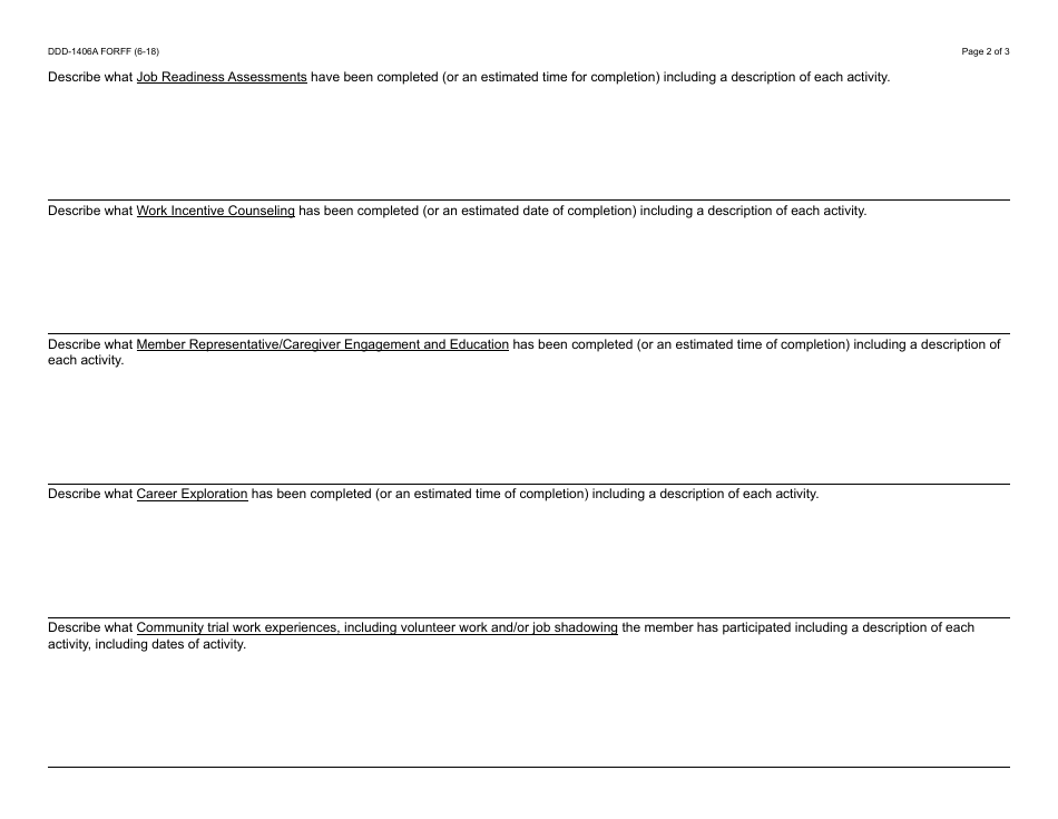Form DDD-1405A FORFF Quarterly Report - Career Preparation and Readiness - Arizona, Page 2