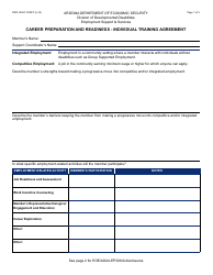 Form DDD-1406C FORFF Individual Training Agreement - Career Preparation and Readiness - Arizona