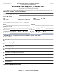 Document preview: Form RSA-1313A FORENG Authorization for Release of Rsa Records (Including HIPAA Covered Records) - Arizona