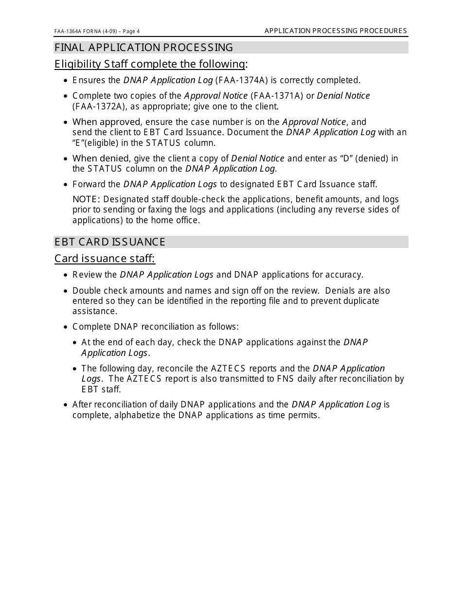 Form FAA-1360A FORNA Appendix 6 Arizona Disaster Nutrition Assistance Program (Dnap) Forms and Desk Aids - Arizona, Page 17