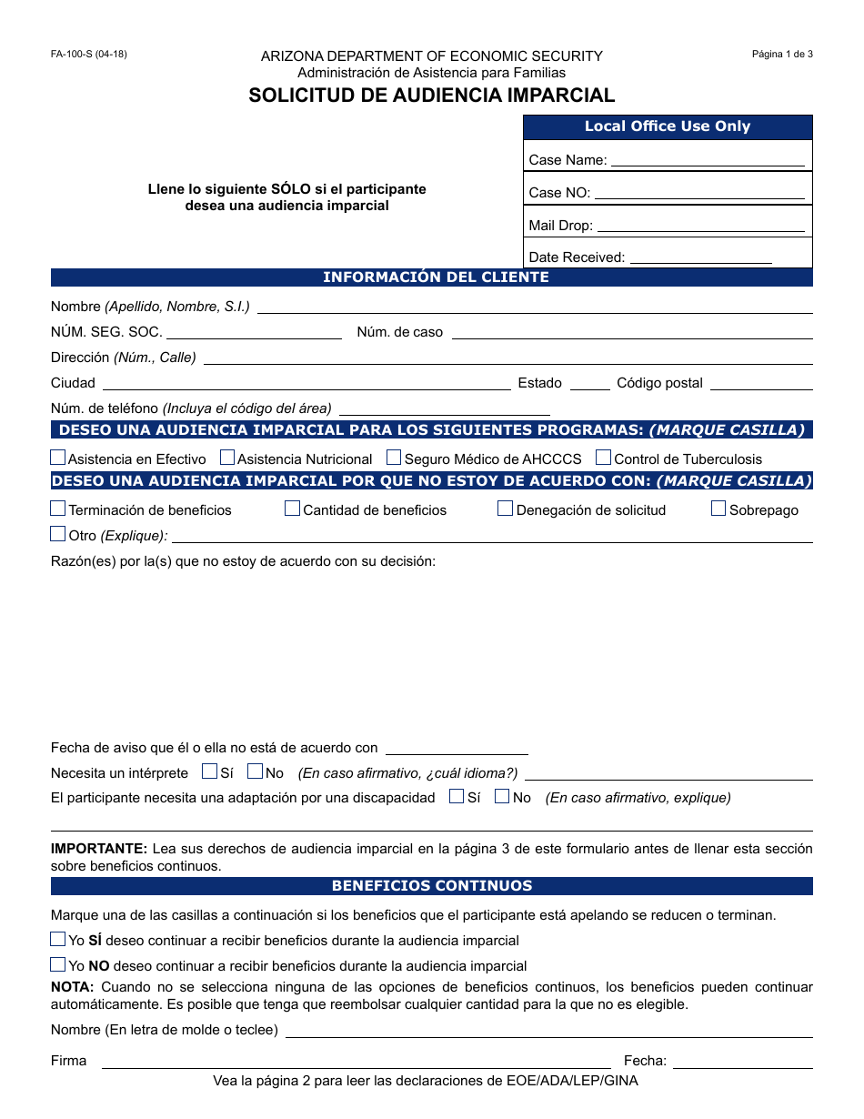 Form FAA-1360A FORNA Appendix 6 Arizona Disaster Nutrition Assistance Program (Dnap) Forms and Desk Aids - Arizona, Page 30