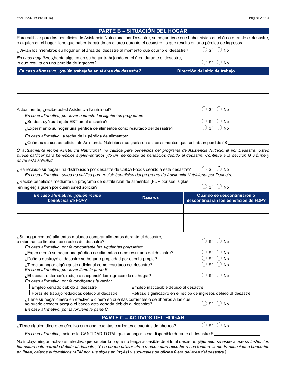 Form FAA-1360A FORNA Appendix 6 Arizona Disaster Nutrition Assistance Program (Dnap) Forms and Desk Aids - Arizona, Page 8