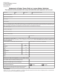 Form DR0025 &quot;Statement of Sales Taxes Paid on Loaner Motor Vehicles&quot; - Colorado