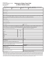 Document preview: Form DR0026 Statement of Sales Taxes Paid on Motor Vehicle Leases - Colorado