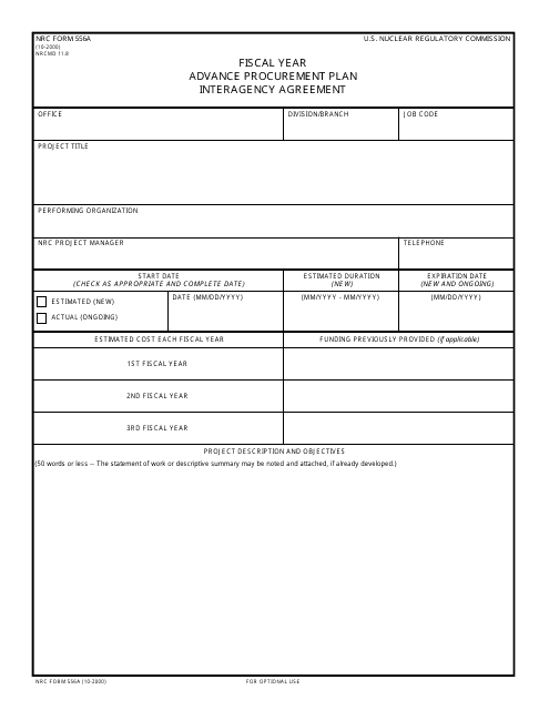 NRC Form 556A  Printable Pdf