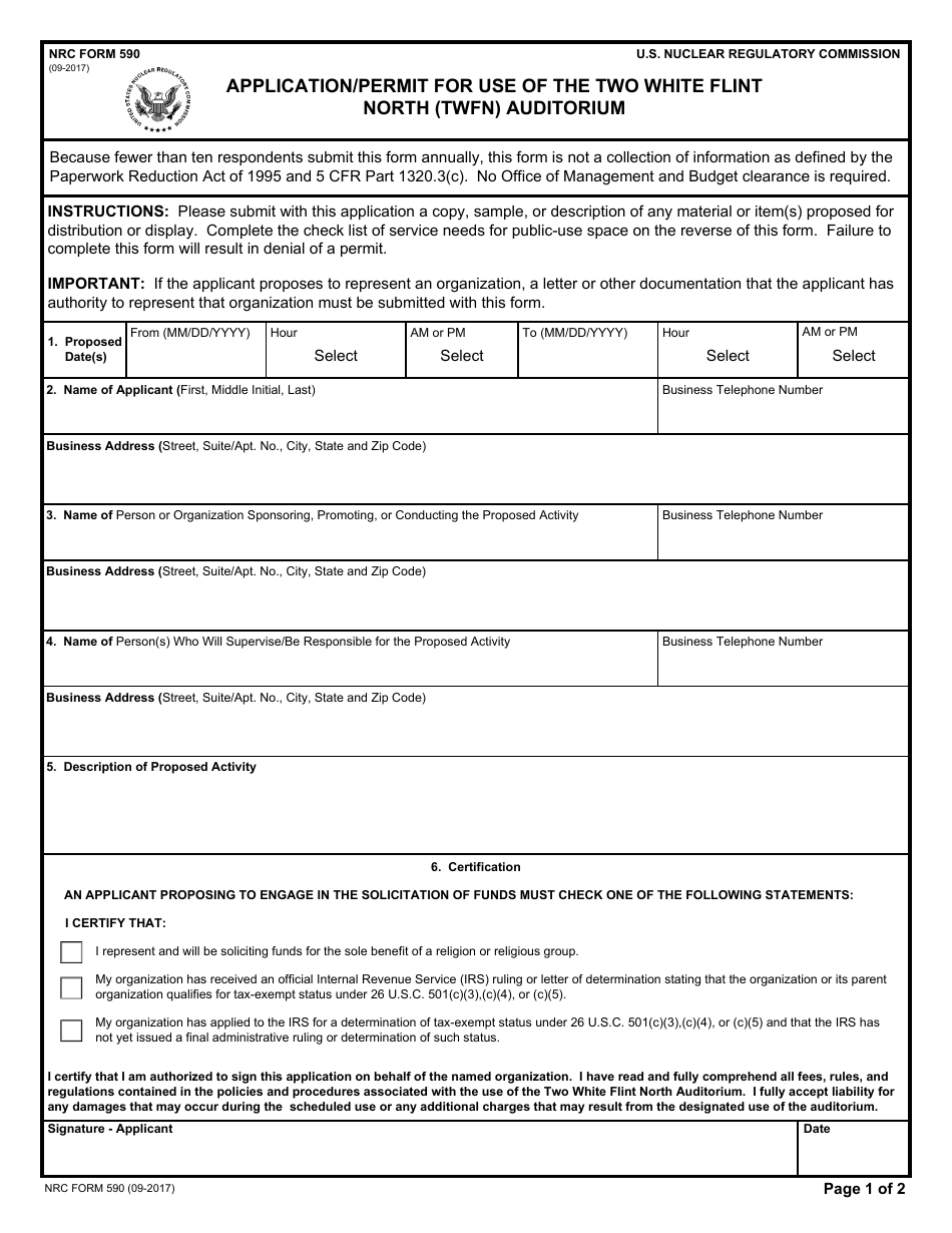 NRC Form 590 Fill Out, Sign Online and Download Fillable PDF