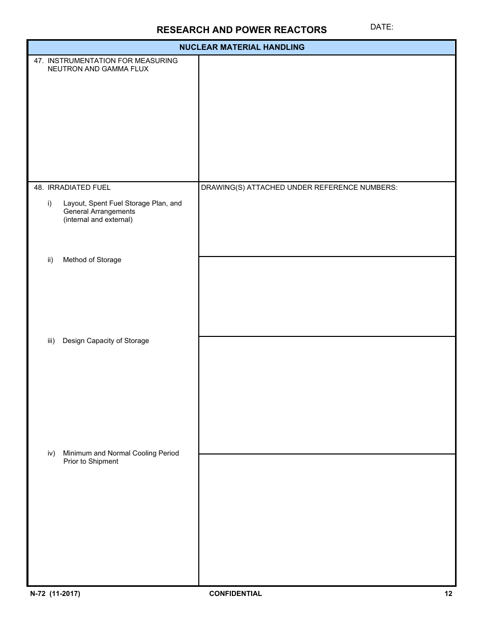 IAEA Form N-72 Design Information Questionnaire, Page 10