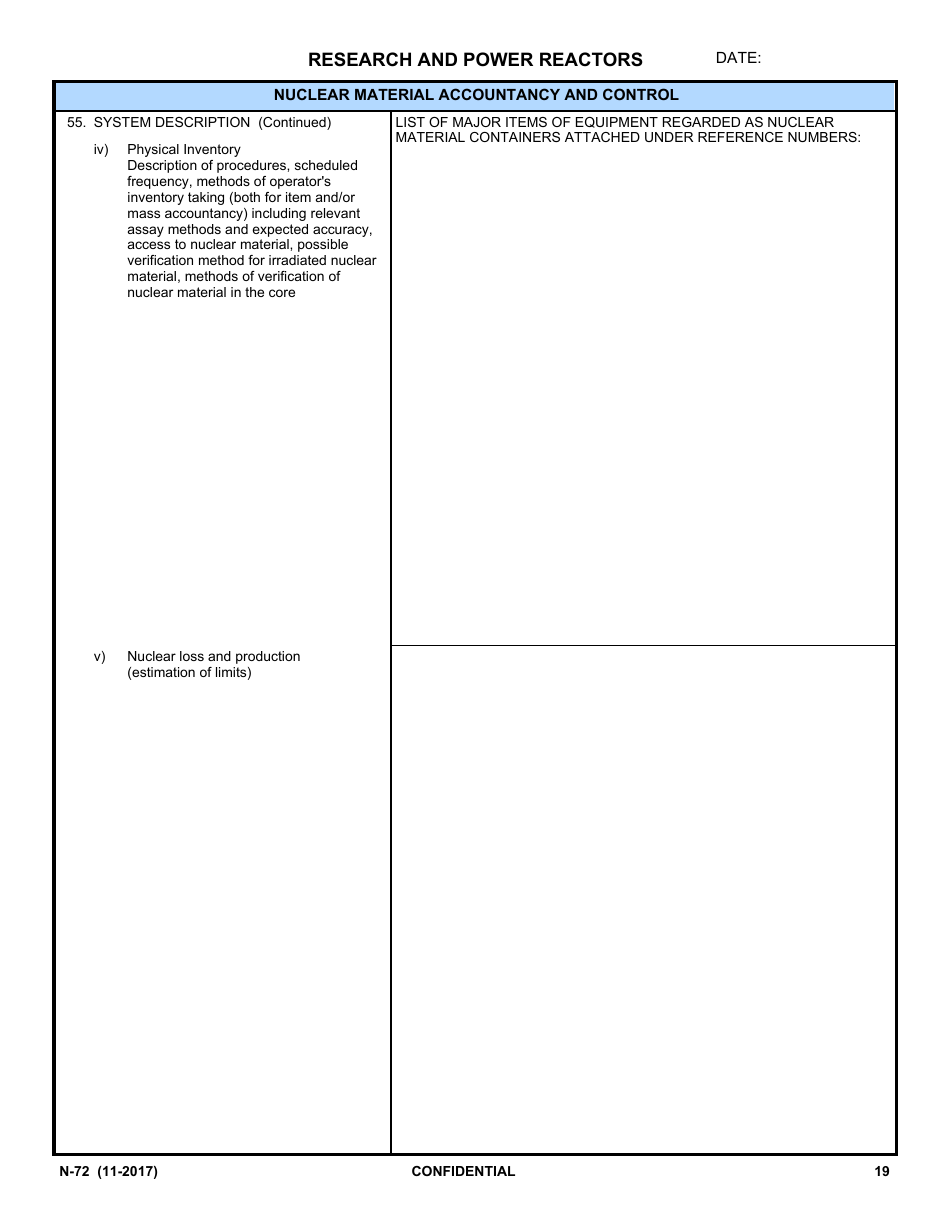 IAEA Form N-72 Design Information Questionnaire, Page 17