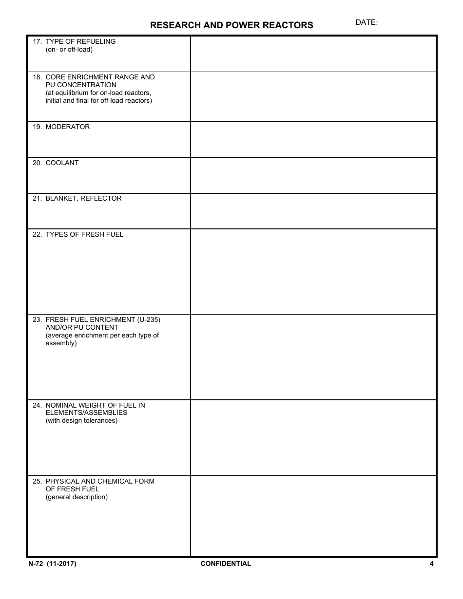 IAEA Form N-72 Design Information Questionnaire, Page 2