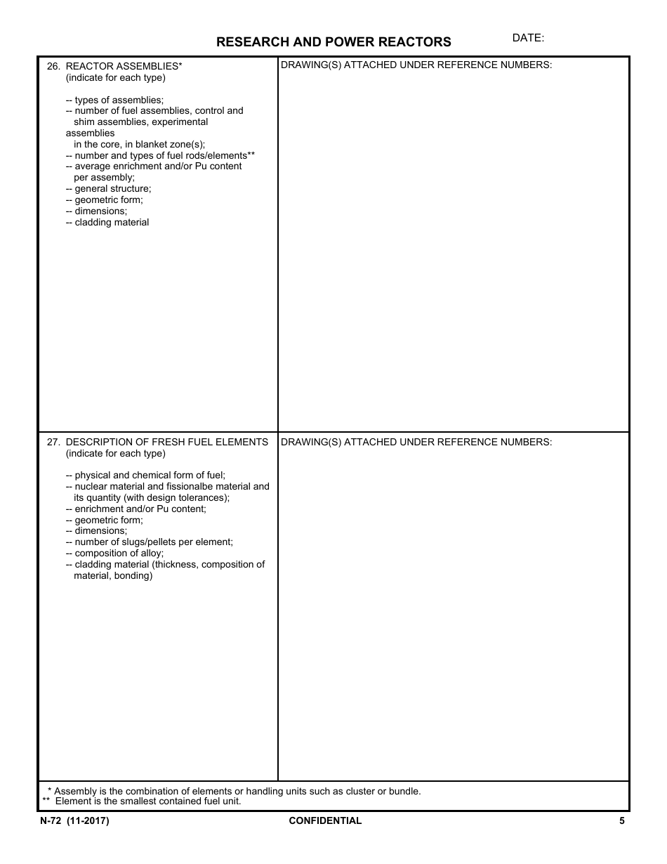 IAEA Form N-72 Design Information Questionnaire, Page 3