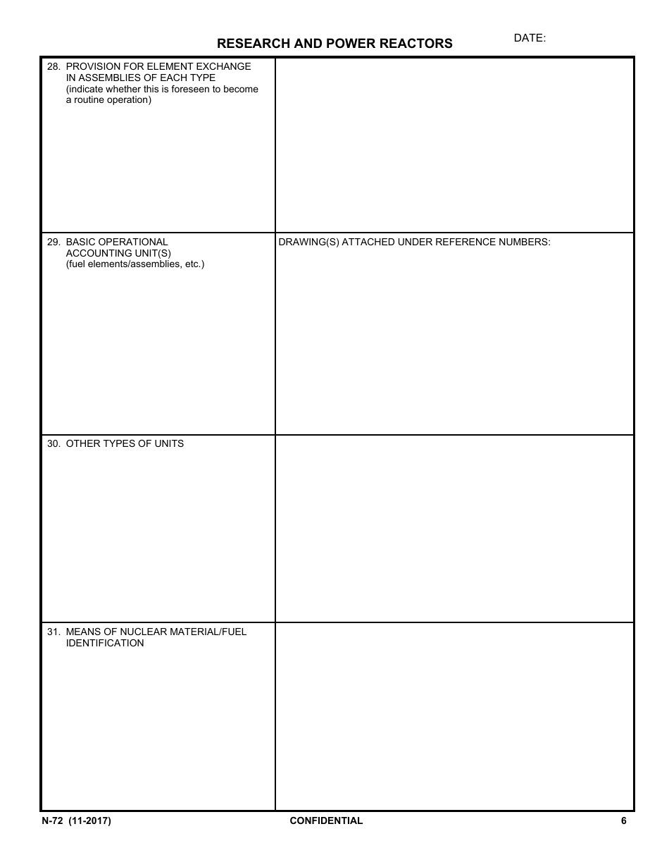 IAEA Form N-72 Design Information Questionnaire, Page 4