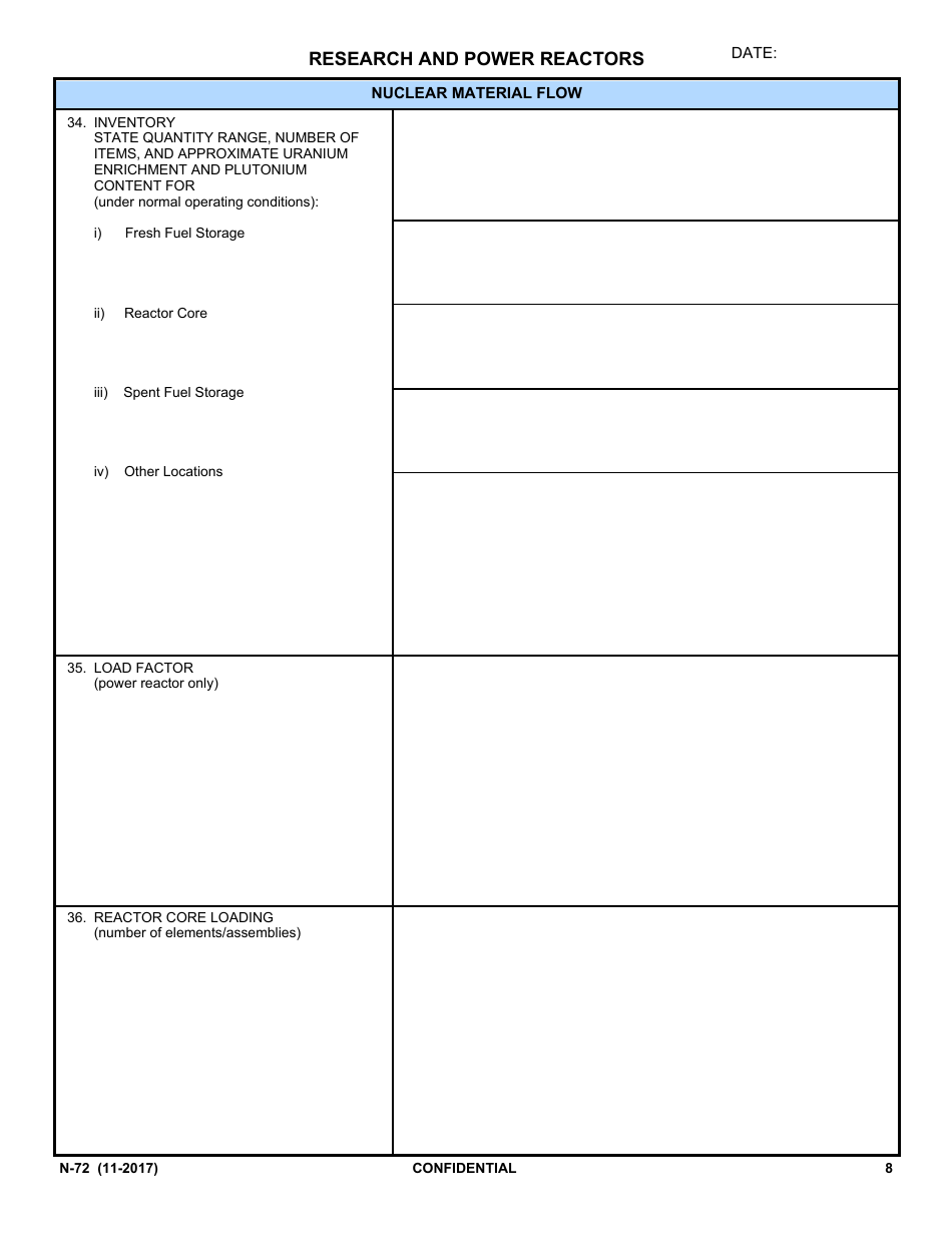 IAEA Form N-72 Design Information Questionnaire, Page 6