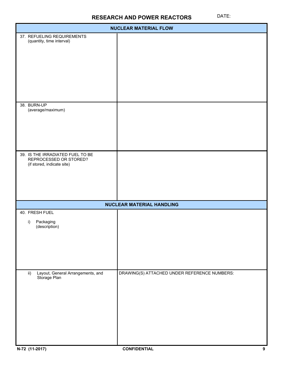 IAEA Form N-72 Design Information Questionnaire, Page 7