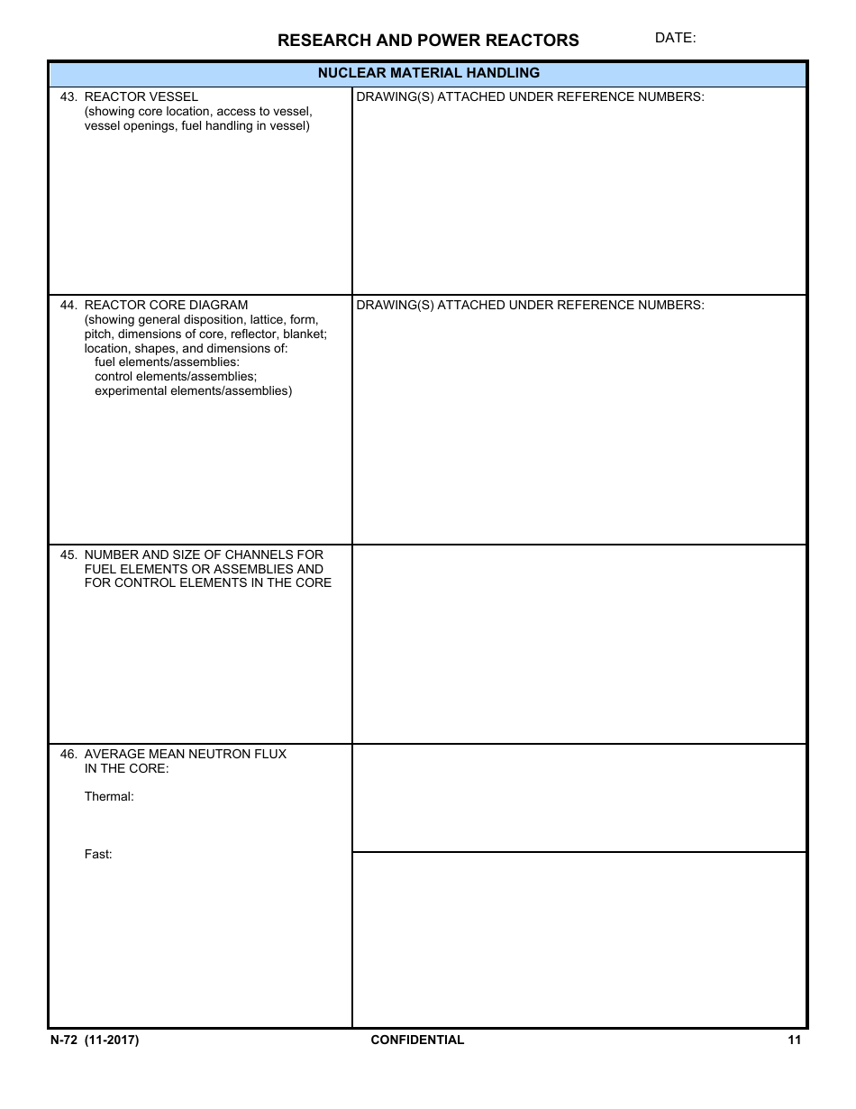 IAEA Form N-72 Design Information Questionnaire, Page 9