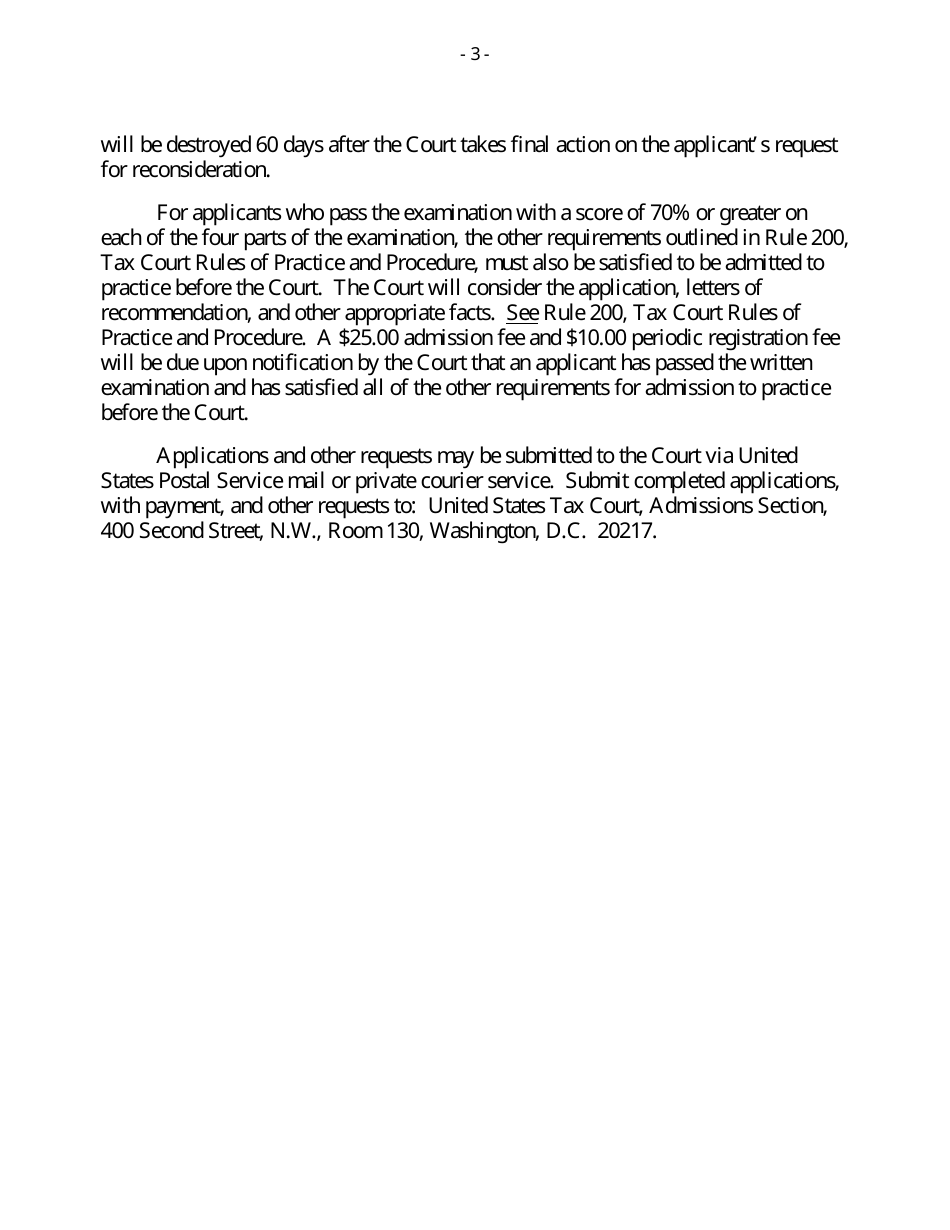 T.C. Form 18-A Application for Admission to Practice for Non-attorneys, Page 3