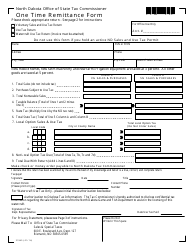 Form 21945 One Time Remittance Form - North Dakota