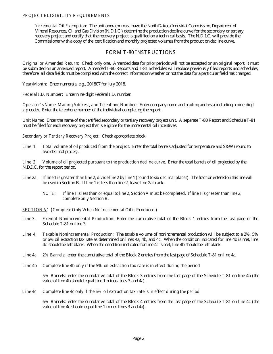 Instructions for Enhanced Oil Recovery - North Dakota, Page 3