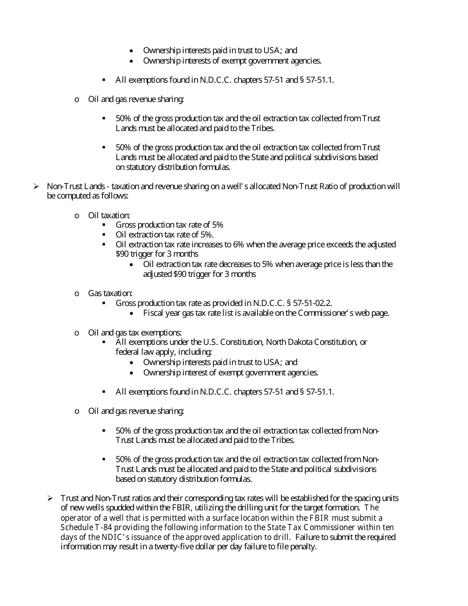 Instructions for Oil and Gas Taxes Reporting - Fort Berthold Reservation - North Dakota, Page 3