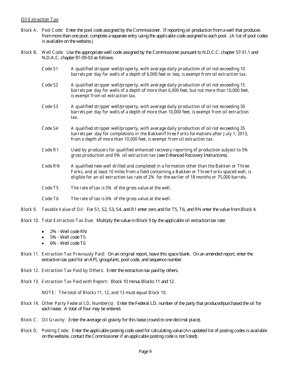 Instructions for Oil and Gas Taxes - North Dakota, Page 11