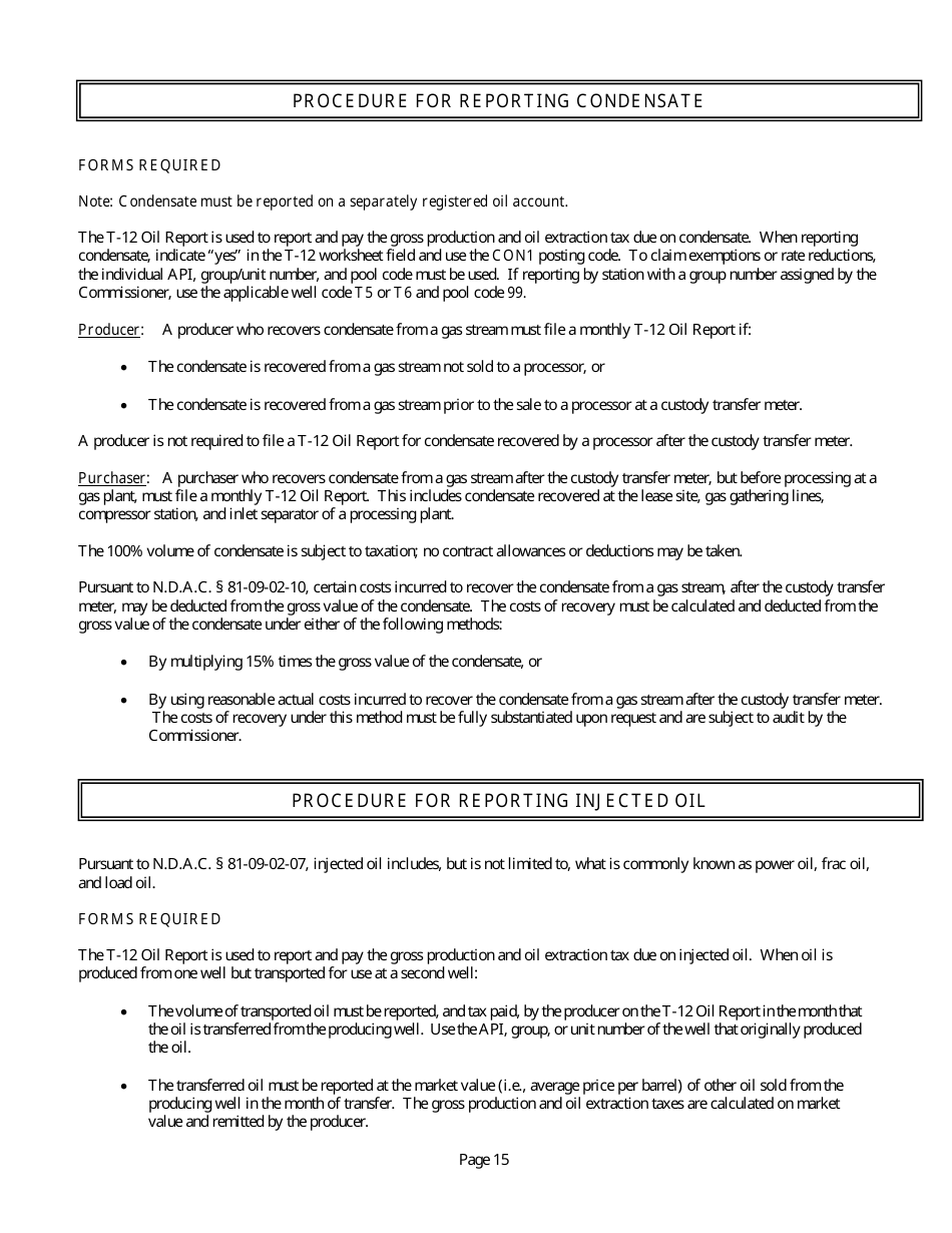 Instructions for Oil and Gas Taxes - North Dakota, Page 17