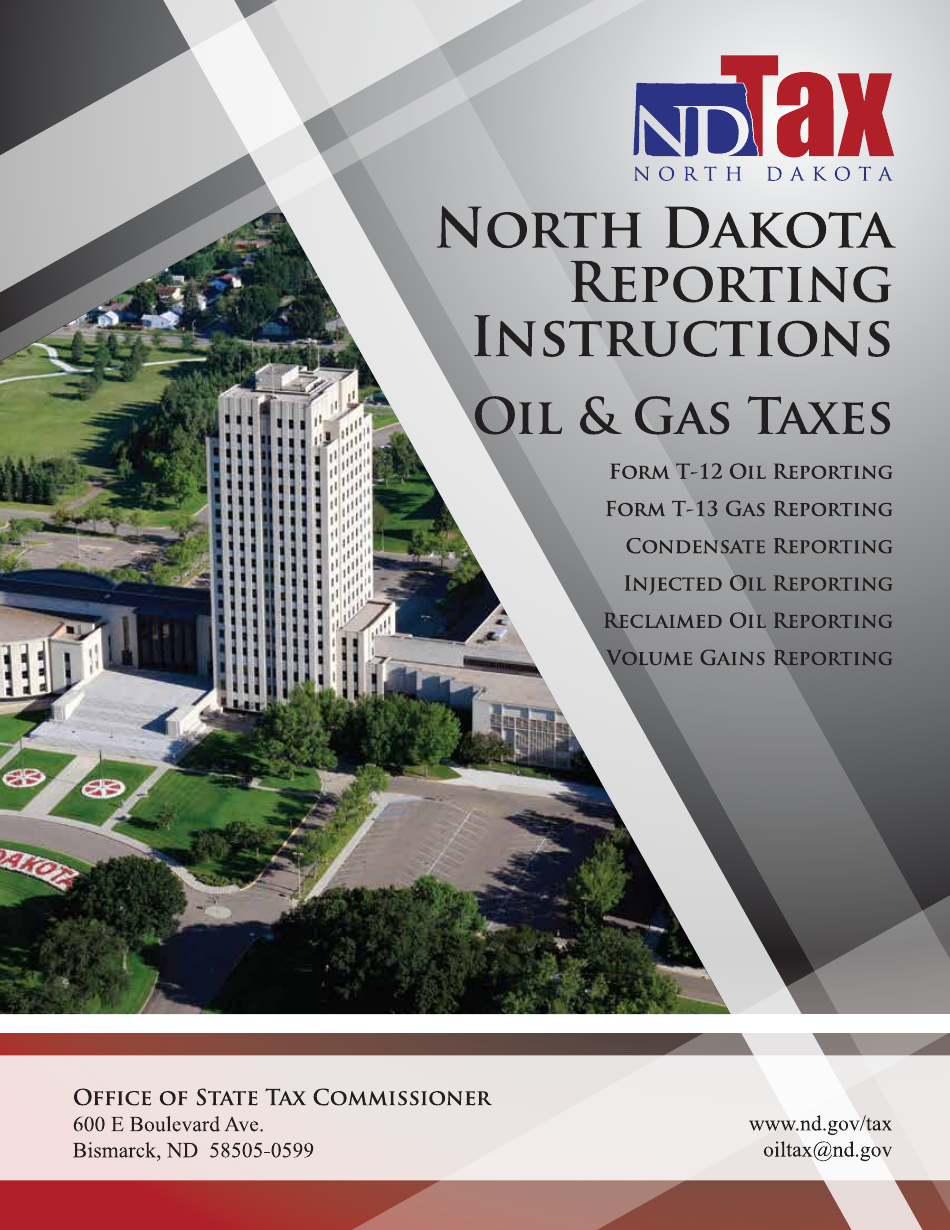 Instructions for Oil and Gas Taxes - North Dakota, Page 1