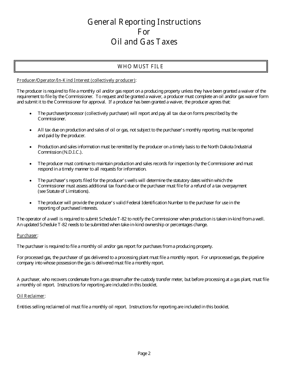 Instructions for Oil and Gas Taxes - North Dakota, Page 4