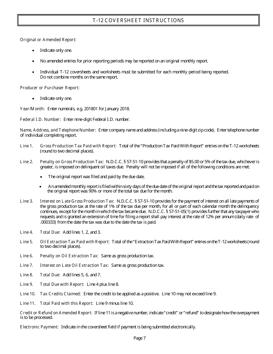 Instructions for Oil and Gas Taxes - North Dakota, Page 9