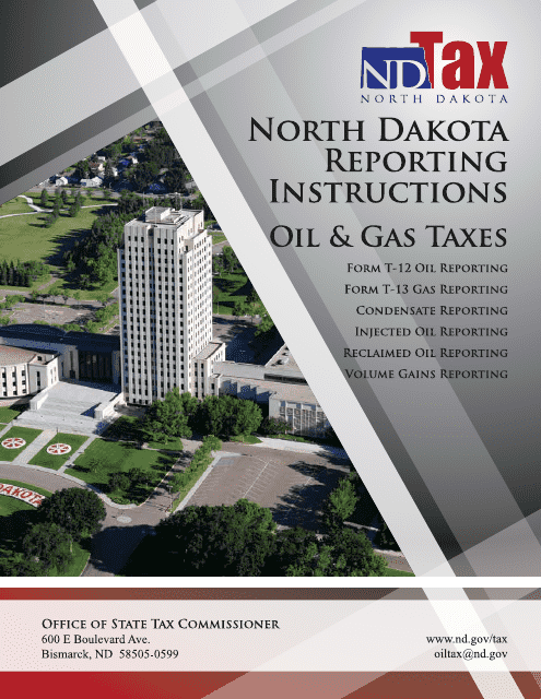 Instructions for Oil and Gas Taxes - North Dakota Download Pdf