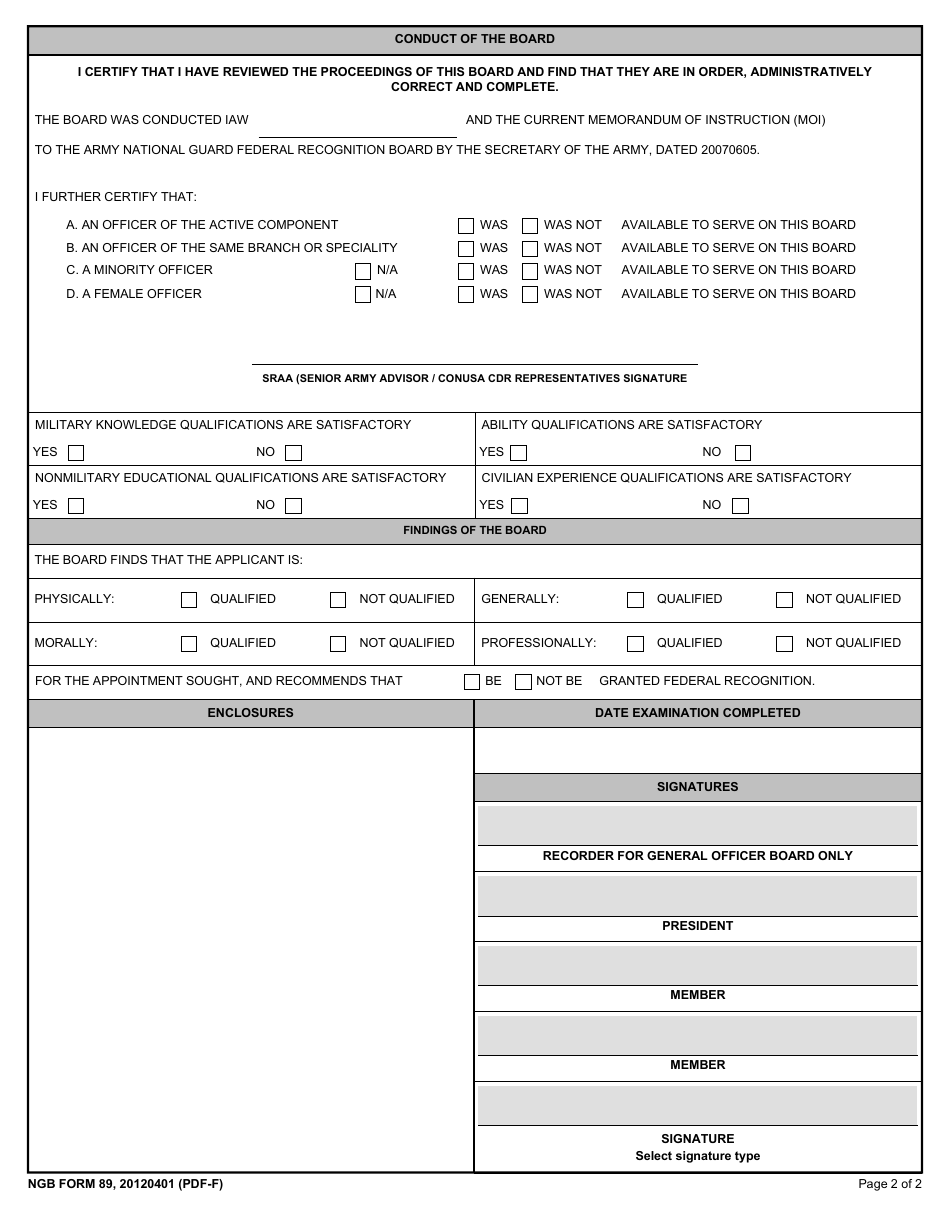 NGB Form 89 - Fill Out, Sign Online and Download Fillable PDF ...