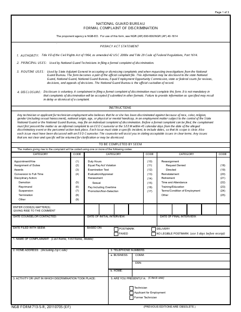 NGB Form 713-5-R  Printable Pdf