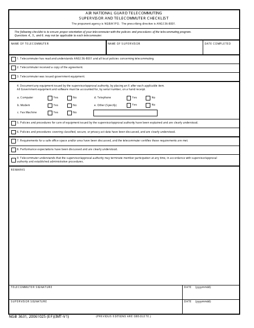 NGB Form 3631  Printable Pdf