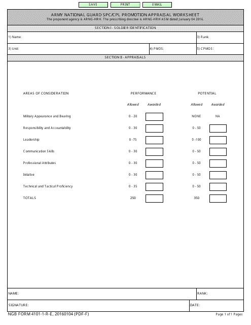 NGB Form 4101-1-R-E  Printable Pdf