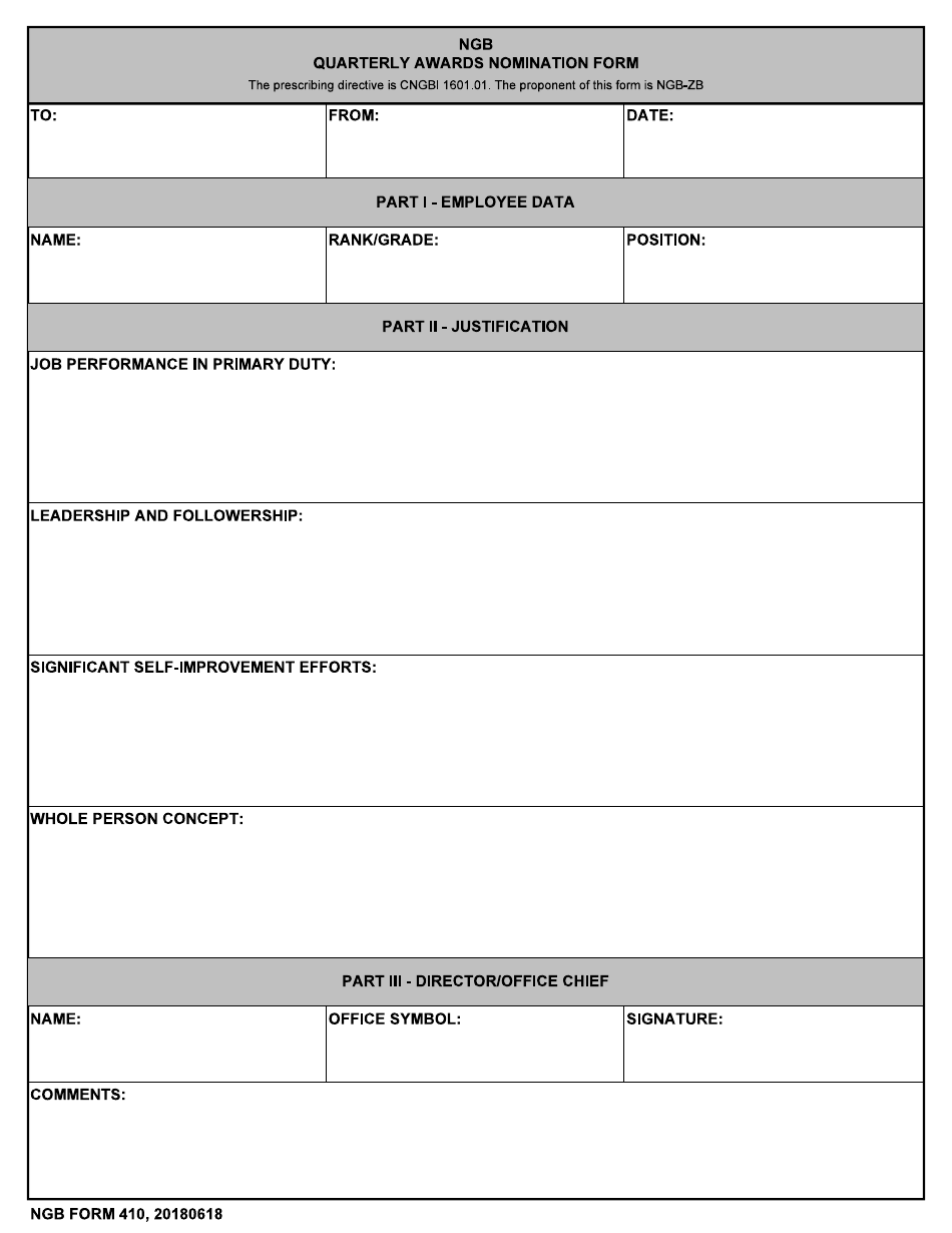 NGB Form 410 - Fill Out, Sign Online and Download Fillable PDF ...