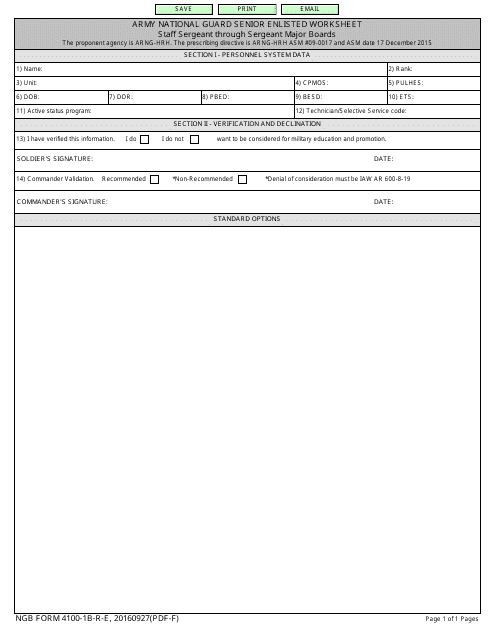 NGB Form 4100-1B-R-E  Printable Pdf