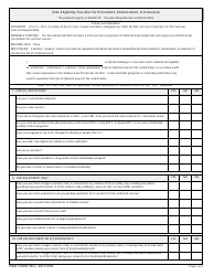 NGB Form 3621 ANG Eligibility Checklist for Enlistment, Reenlistment, or Extension