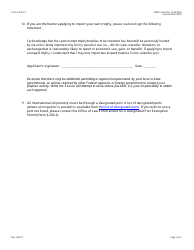 FWS Form 3-200-19 Federal Fish and Wildlife Permit Application Form - Import of Sport-Hunted Trophies of Southern African Leopard and Namibian Southern White Rhinoceros, Page 5