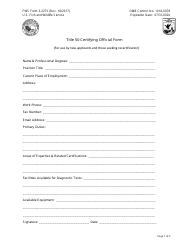 FWS Form 3-2273 Title 50 Certifying Official Form