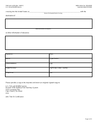 FWS Form 3-2274 U.S. Title 5 Certification Form, Page 2