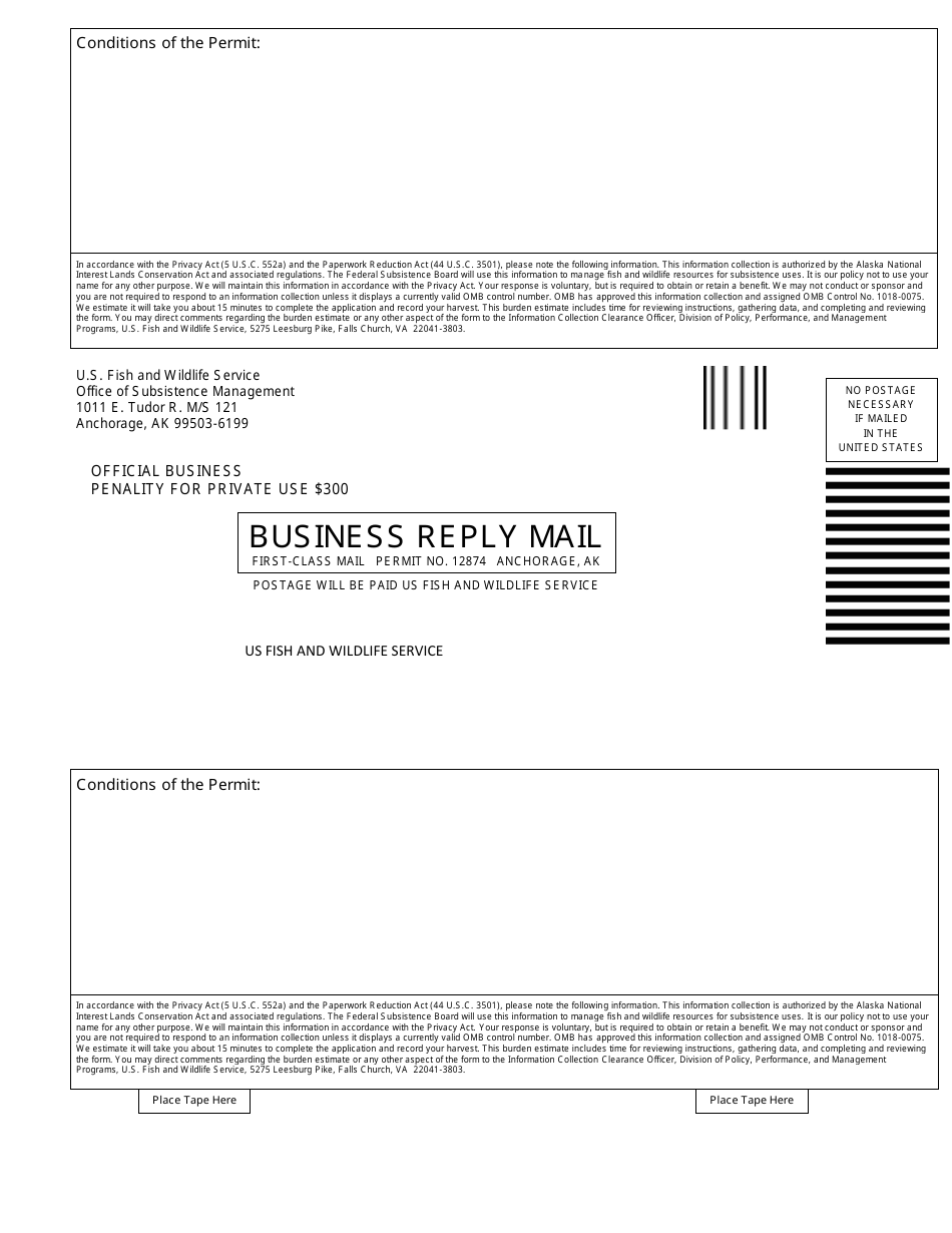 FWS Form 3-2328 Federal Subsistence Fish Application, Page 2