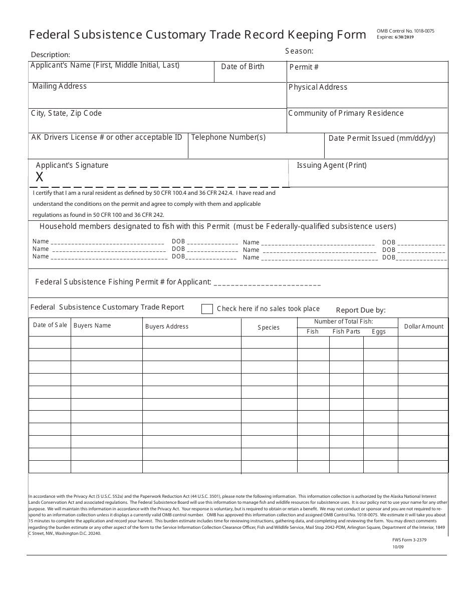 FWS Form 3-2379 Download Printable PDF or Fill Online Federal ...