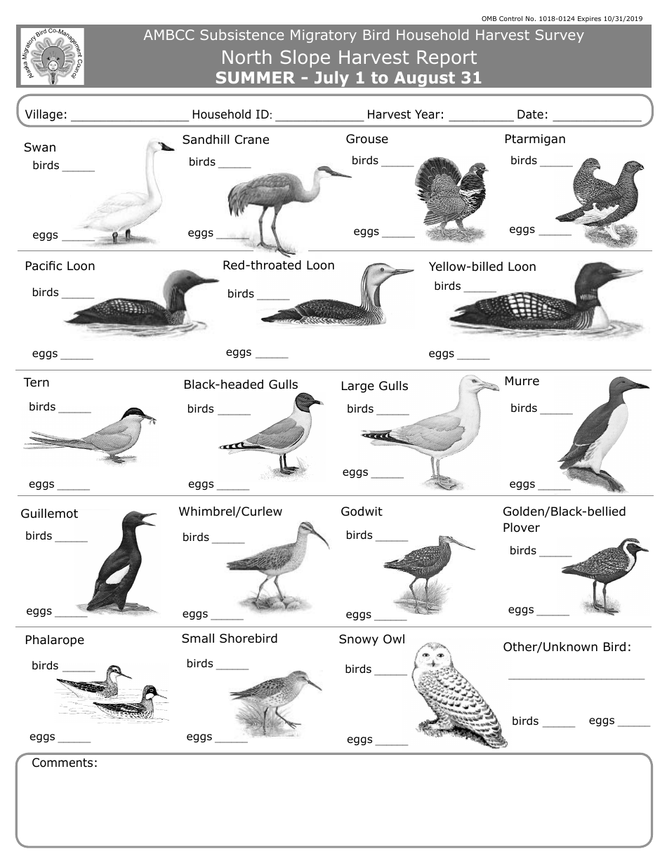FWS Form 3-2381-4 North Slope Harvest Report, Page 4