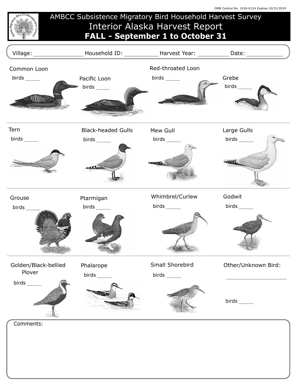 FWS Form 3-2381-3 Interior Alaska Harvest Report, Page 6