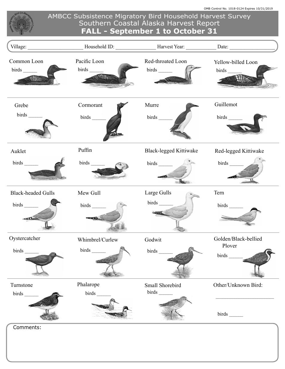 FWS Form 3-2381-2 Southern Coastal Alaska Harvest Report, Page 6