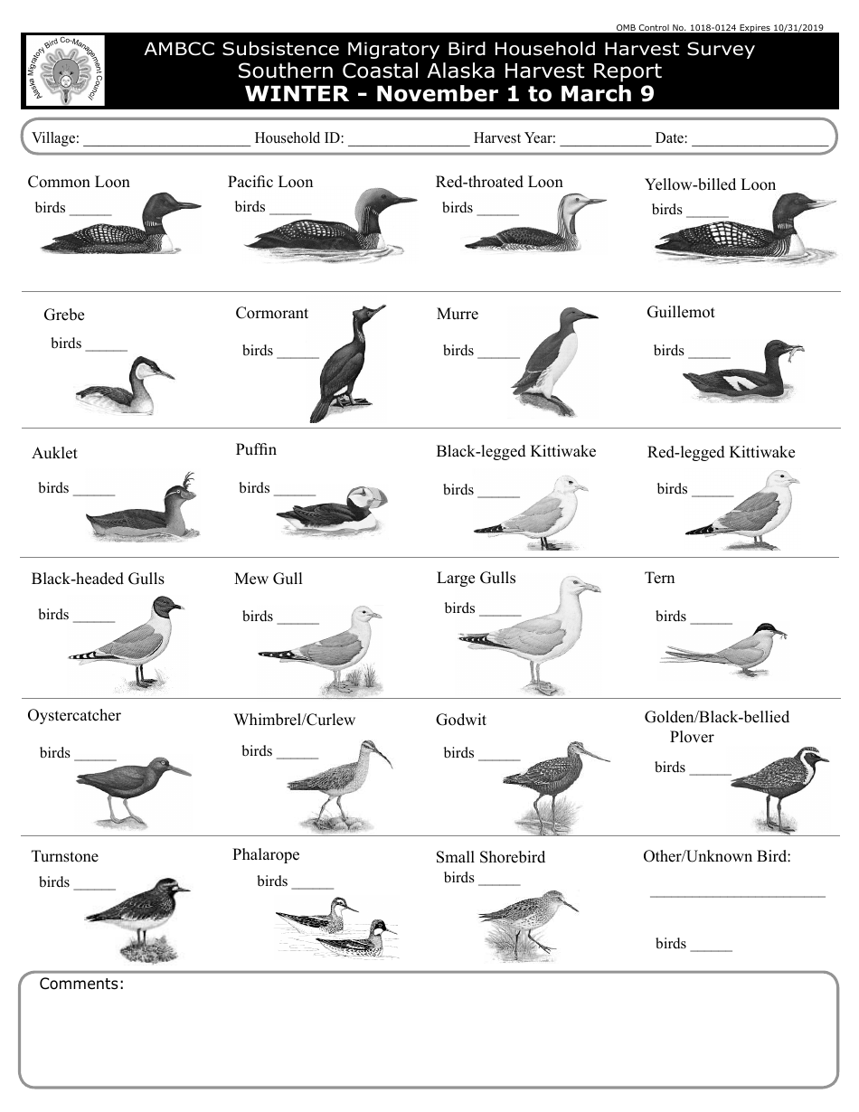 FWS Form 3-2381-2 Southern Coastal Alaska Harvest Report, Page 8